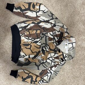 K-Brand Camo Print Bomber Jacket - Brown, Tan, Black